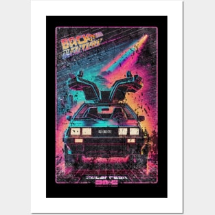 Back to the Future Distressed Damaged DeLorean Posters and Art